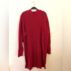 Torrid Red Heart Cable Knit Sweater Dress/Tunic 3x